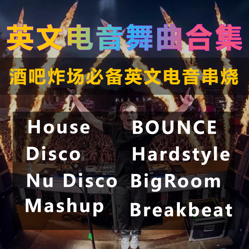 全英文酒吧专用电音超燃电音串烧歌曲合集